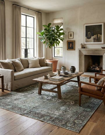 8' 1 x 11' Hand Knotted Ultra Vintage Persian Wool Rug