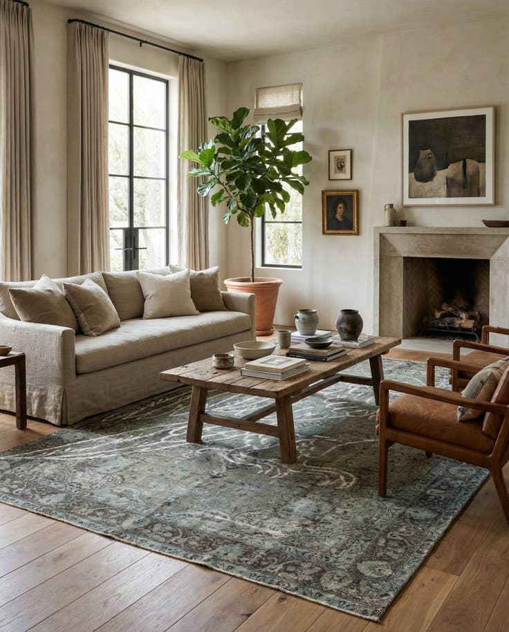 Detail image of 8' 1 x 11' Hand Knotted Ultra Vintage Persian Wool Rug