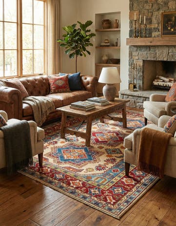6' x 9' Hand Knotted Kazak Rug