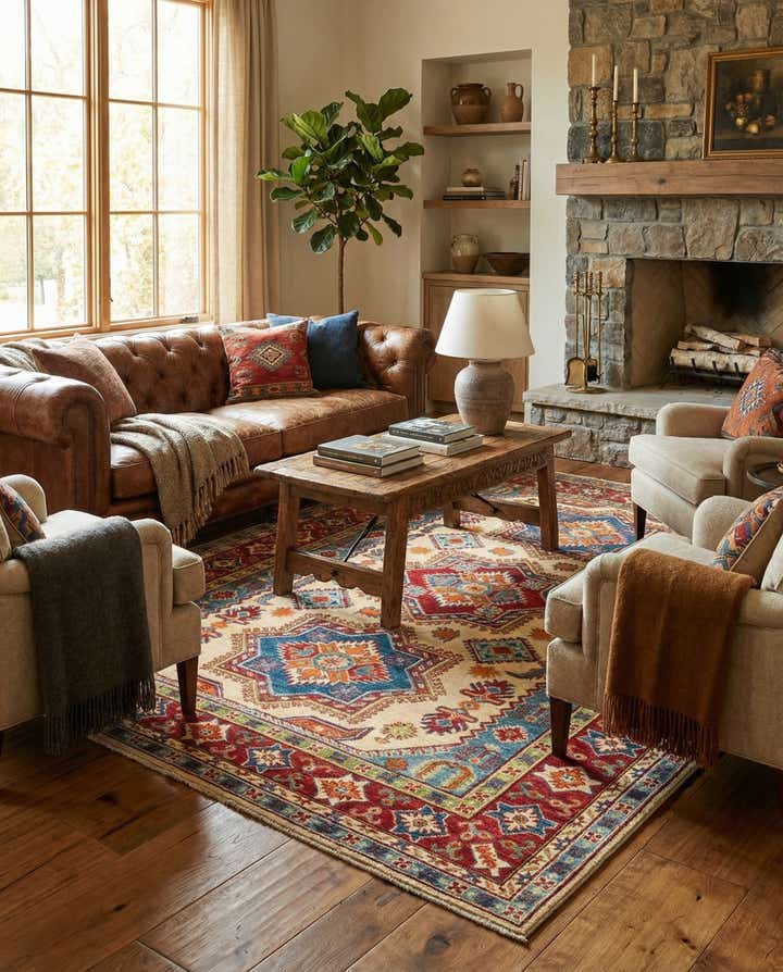 6' x 9' Hand Knotted Kazak Rug