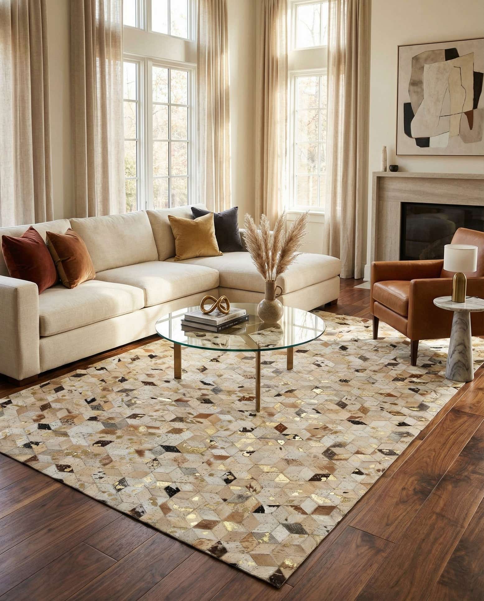 5' x 8' 1 Cowhide - Patchwork Rug