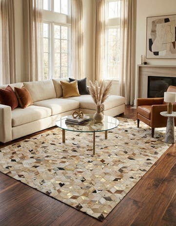 5' x 8' 1 Cowhide - Patchwork Rug