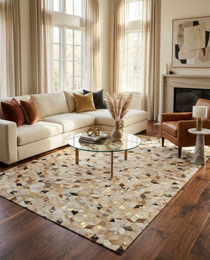 5' x 8' 1 Cowhide - Patchwork Rug