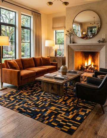 4' 11 x 7' 11 Cowhide - Patchwork Rug
