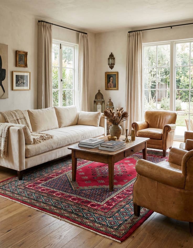 Detail image of  6' 11 x 9' 4  Hand Knotted Moroccan Wool Rug