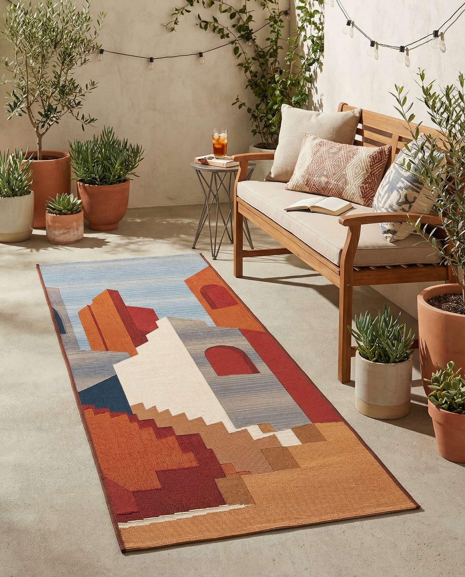 2' x 5' Easy-Clean Modern Indoor / Outdoor Runner Rug