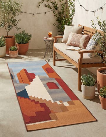 Easy-Clean Modern Indoor / Outdoor Runner Rug