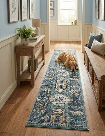 Navy Blue Charleston Runner Rug