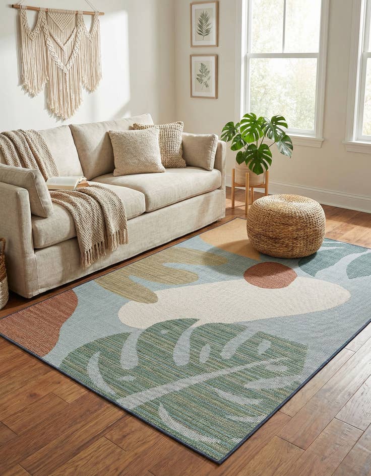 Detail image of  5' 3 x 8'  Washable Baja Indoor / Outdoor Rug