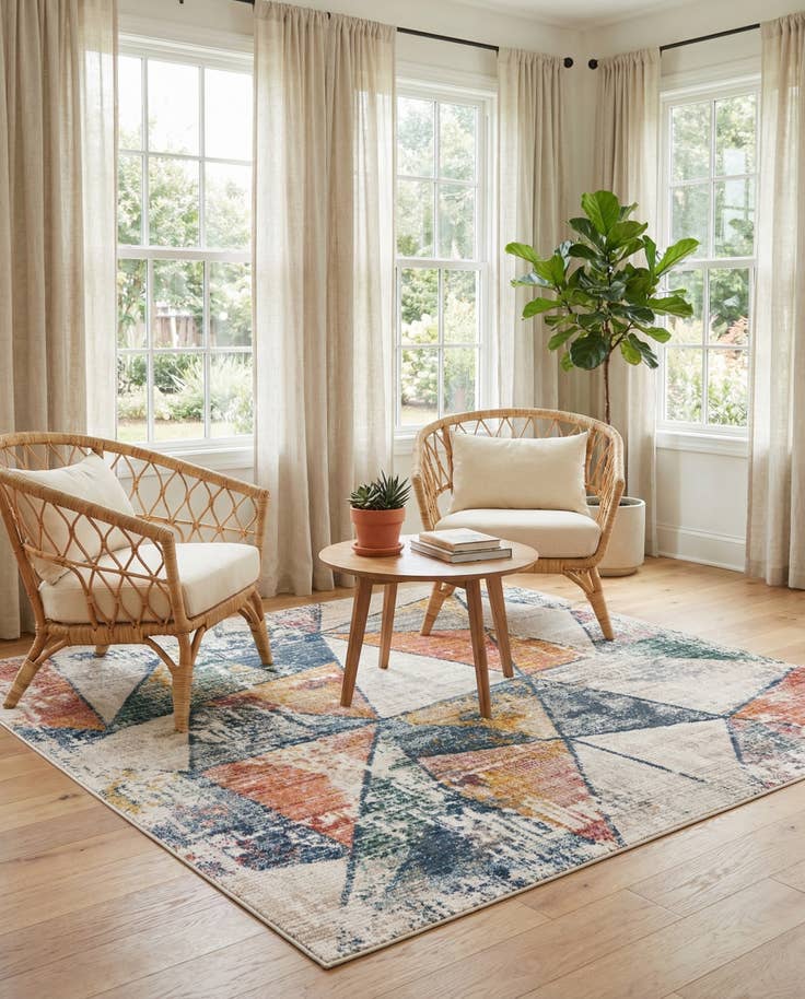 Detail image of 7' 3 x 7' 3 Gemstone Square Rug