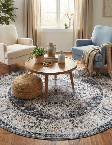 5' 3 x 5' 3 Yara Round Rug