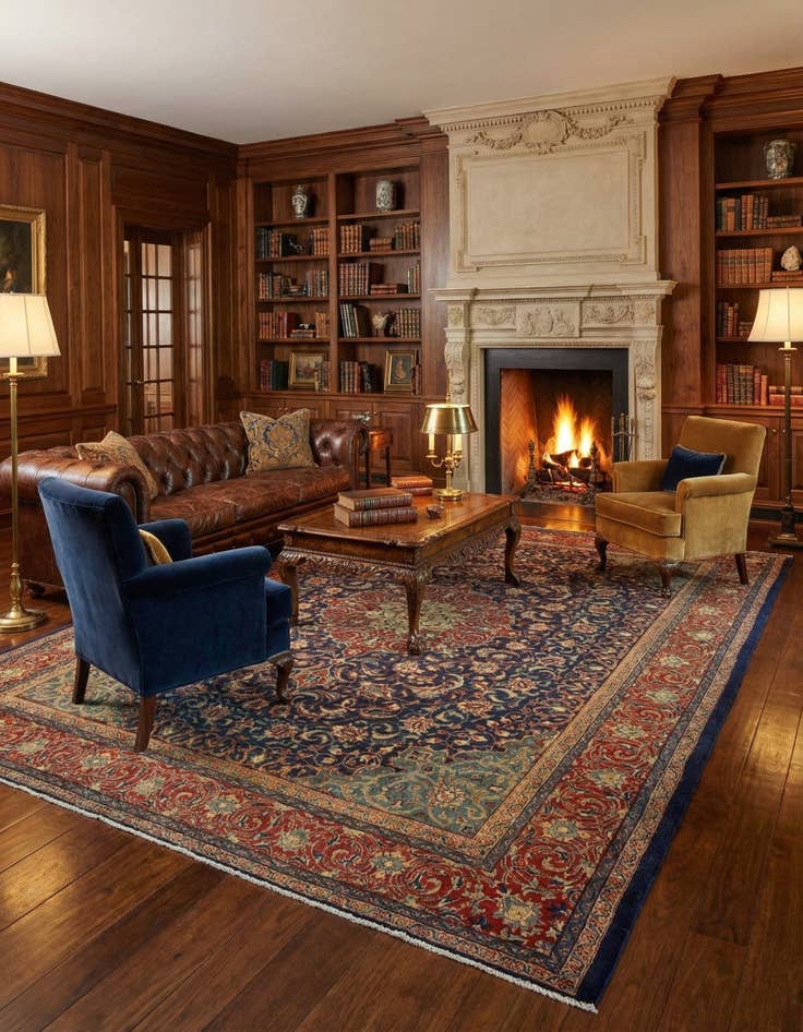 Detail image of 10' x 12' 10  Hand Knotted Sarough Persian Wool Rug