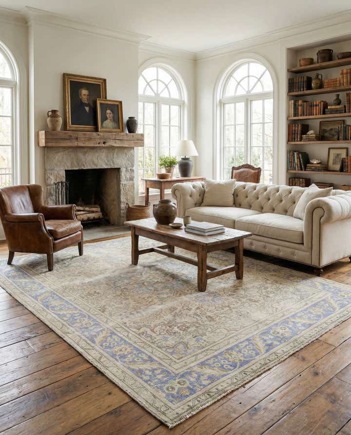 6' 5 x 9' 7 Hand Knotted Ultra Vintage Persian Wool Rug