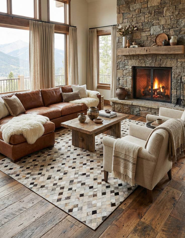 Detail image of  6' x 9' 1 Cowhide Stocks Rug