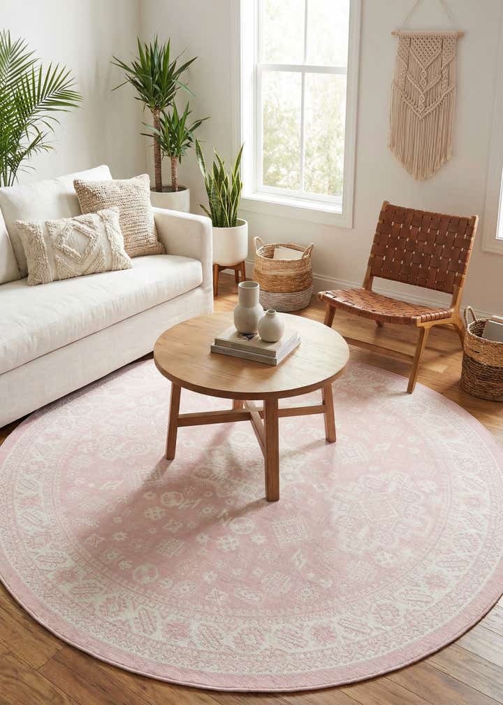 10' x 10' Easy-Clean Aztec Indoor / Outdoor Round Rug