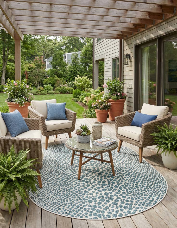 Detail image of 5' 3 x 8' Easy-Clean Jill Zarin Cape Town Indoor / Outdoor Oval Rug