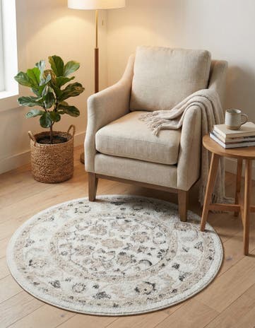 Ivory Aurelia Round Rug