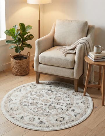 Ivory Aurelia Round Rug