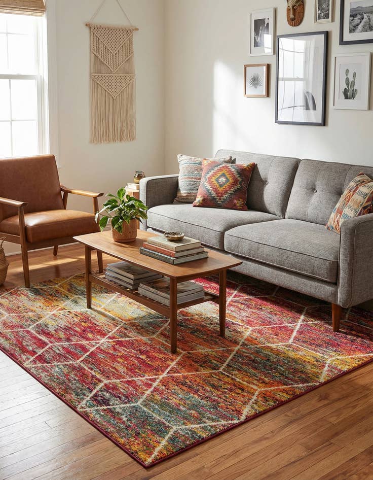 Detail image of 6' x 6' Trellis Frieze Square Rug