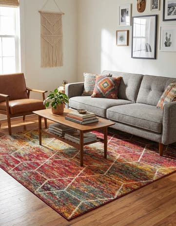 6' x 6' Lattice Frieze Square Rug