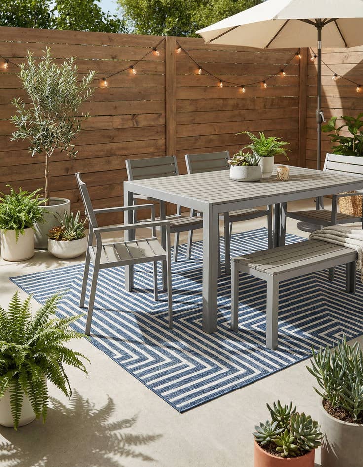 Detail image of 5' 3 x 7'  Washable Modern Indoor / Outdoor Rug