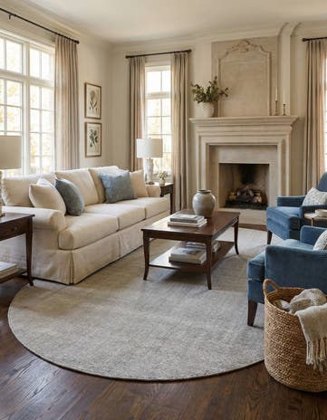 6' 1 x 9' Hand Woven Jill Zarin English Manor Wool Oval Rug