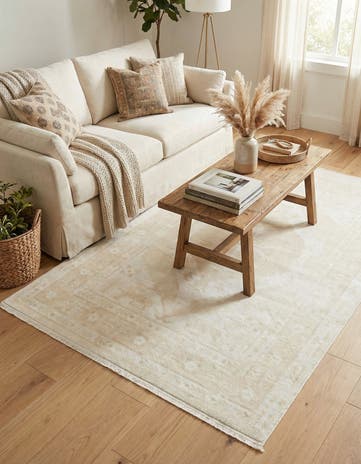 Ivory Nain Design Rug