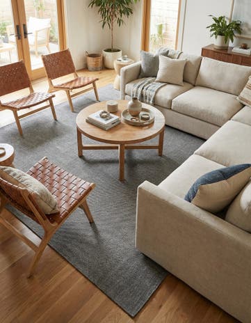 Black Easy-Clean Solid Indoor / Outdoor Square Rug