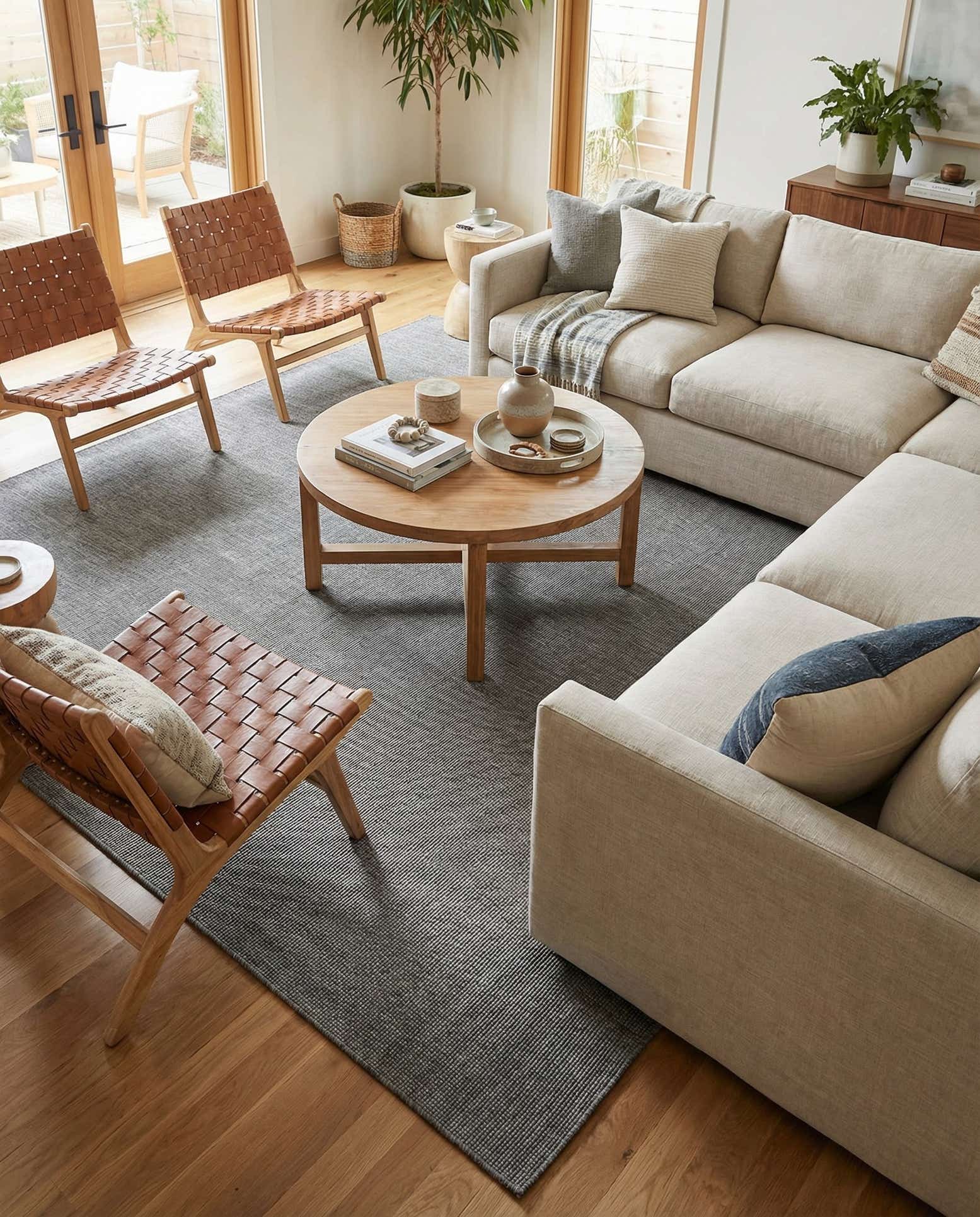 13' x 13' Easy-Clean Solid Indoor / Outdoor Square Rug