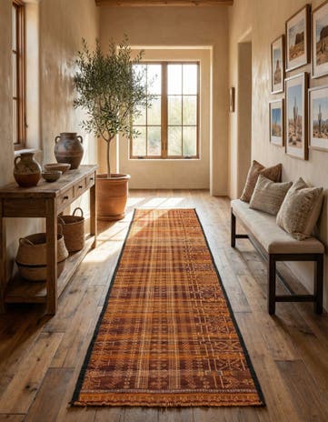2' 2 x 10' 11 Hand Woven Kilim Fars Wool Runner Rug