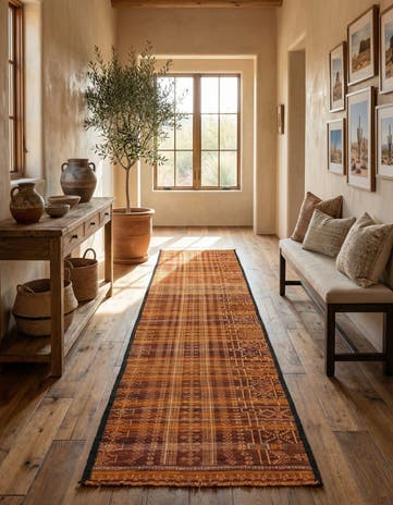 2' 2 x 10' 11 Hand Woven Kilim Fars Wool Runner Rug