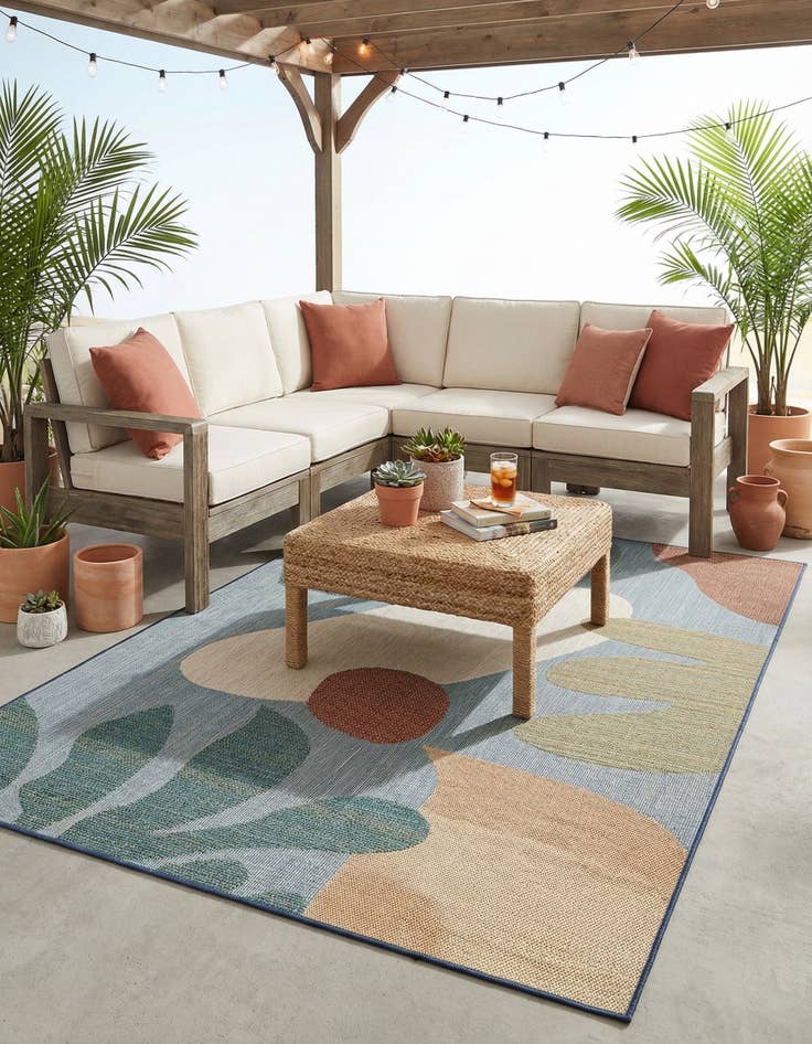 Detail image of 7' 10 x 10'  Washable Baja Indoor / Outdoor Rug