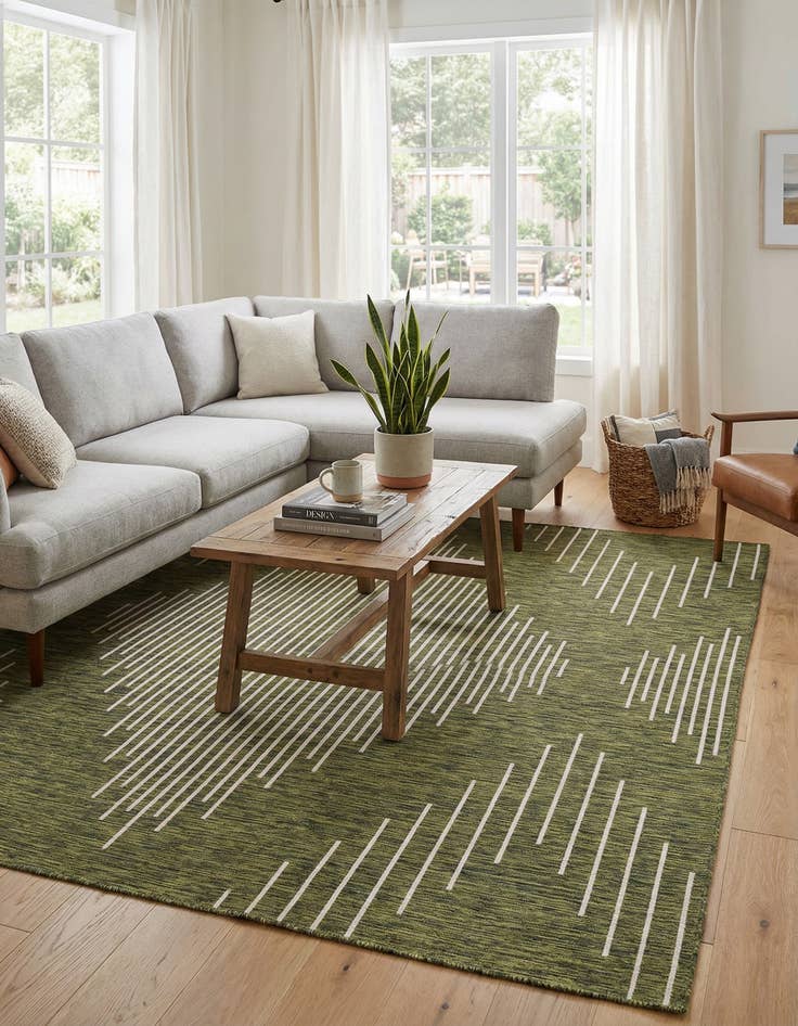 Detail image of  7' 10 x 10'  Washable Modern Indoor / Outdoor Rug