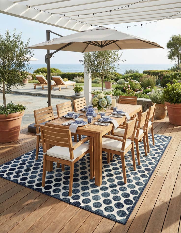 Detail image of 10' x 10'  Washable Sabrina Soto Indoor / Outdoor Square Rug