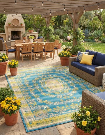 10' x 12' Easy-Clean Traditional Indoor / Outdoor Rug