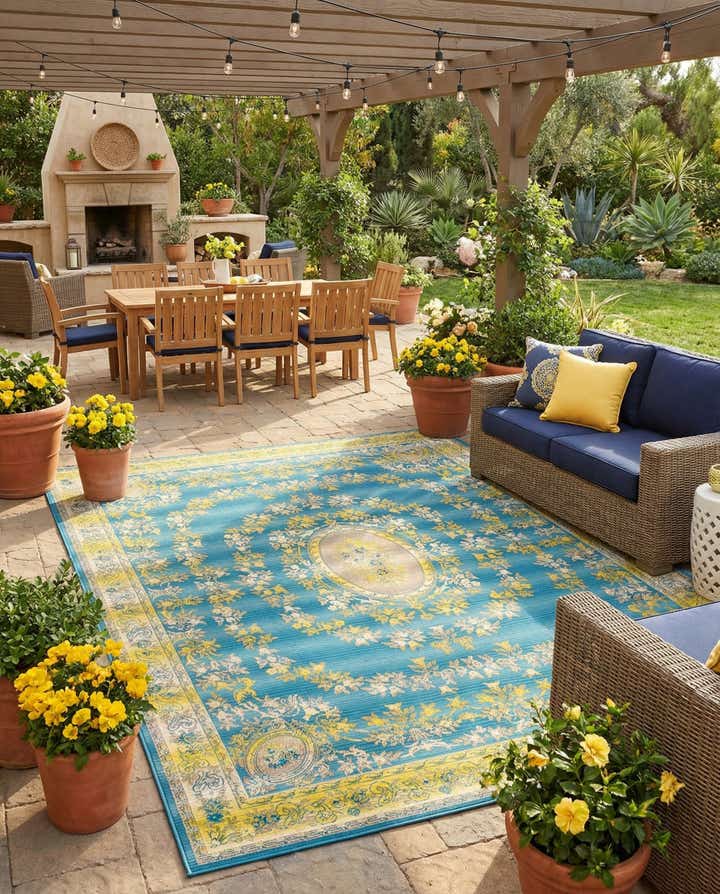 10' x 12' Easy-Clean Traditional Indoor / Outdoor Rug