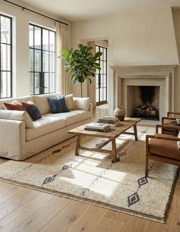 6' 9 x 9' 6 Hand Knotted Moroccan Wool Rug