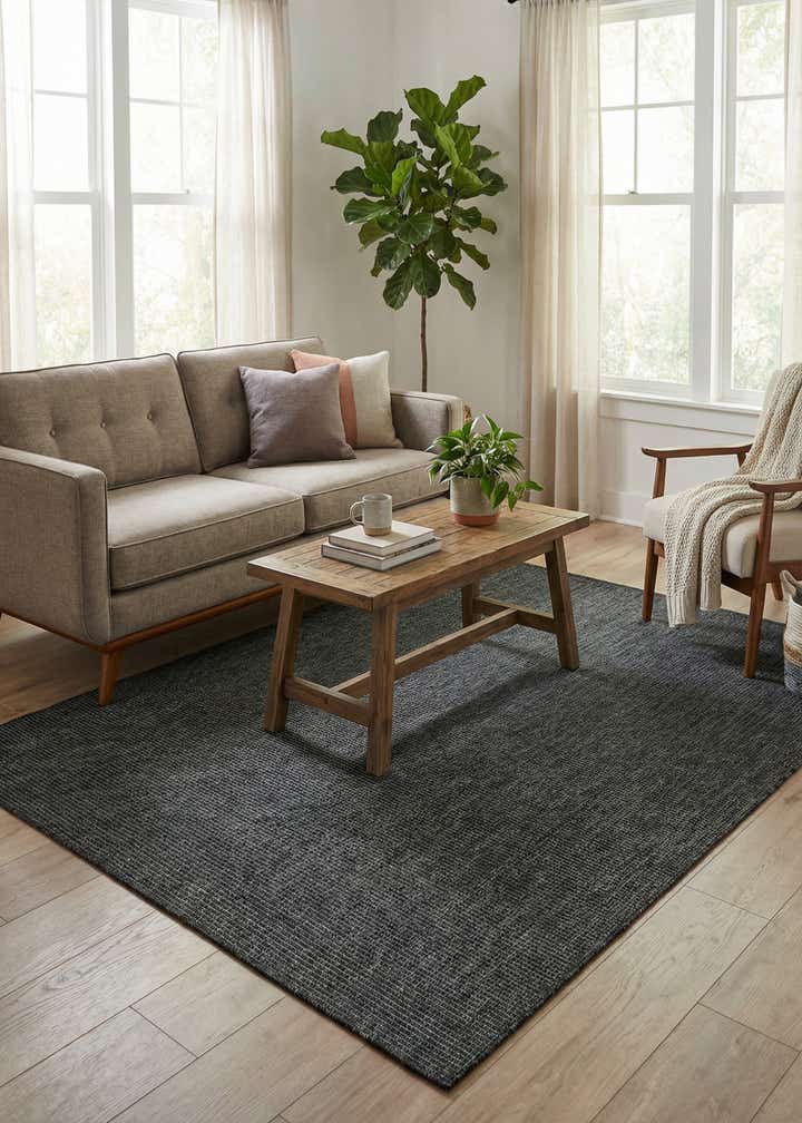 5' 3 x 7' Easy-Clean Solid Indoor / Outdoor Rug