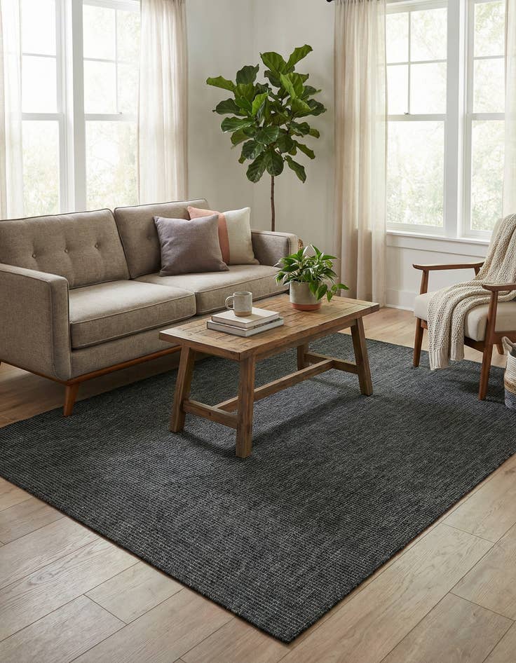 Detail image of 5' 3 x 7'  Washable Solid Indoor / Outdoor Rug