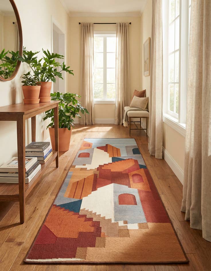 Detail image of  2' 7 x 10'  Washable Modern Indoor / Outdoor Runner Rug