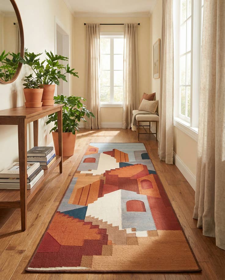 Detail image of 2' 7 x 10' Easy-Clean Modern Indoor / Outdoor Runner Rug