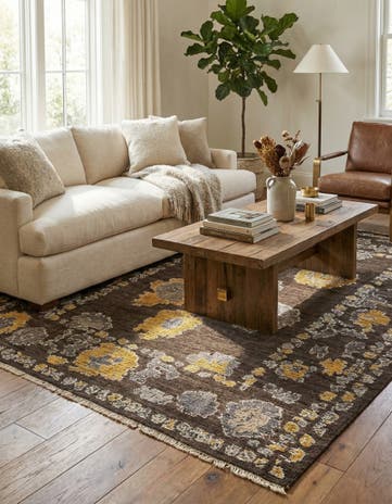 8' 1 x 10' 6 Hand Knotted Oushak Wool Rug