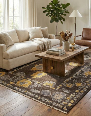 8' 1 x 10' 6 Hand Knotted Oushak Wool Rug