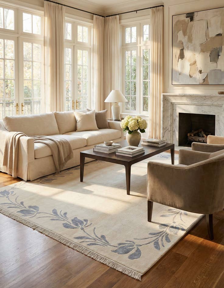 Detail image of 6' 7 x 9' 10  Hand Knotted Darya Rug