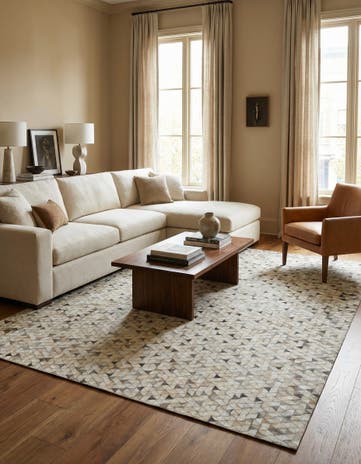 8' x 9' 10 Cowhide Leather Rug