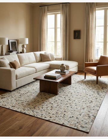8' x 9' 10 Cowhide Leather Rug