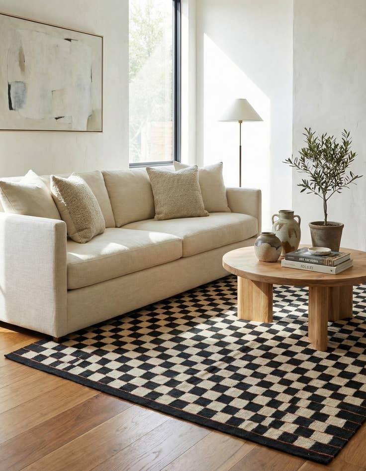 Detail image of 5' 9 x 7' 7  Hand Woven Kilim Modern Wool Rug