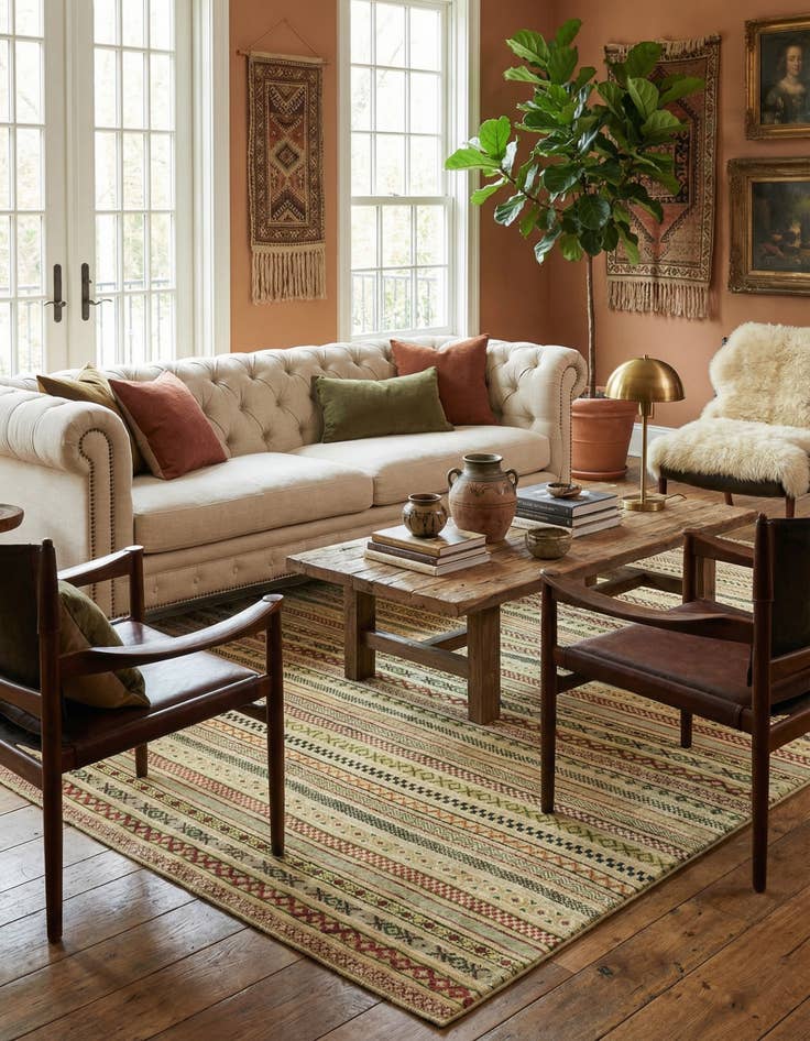 Detail image of  6' 10 x 9' 10  Hand Knotted Darya Rug