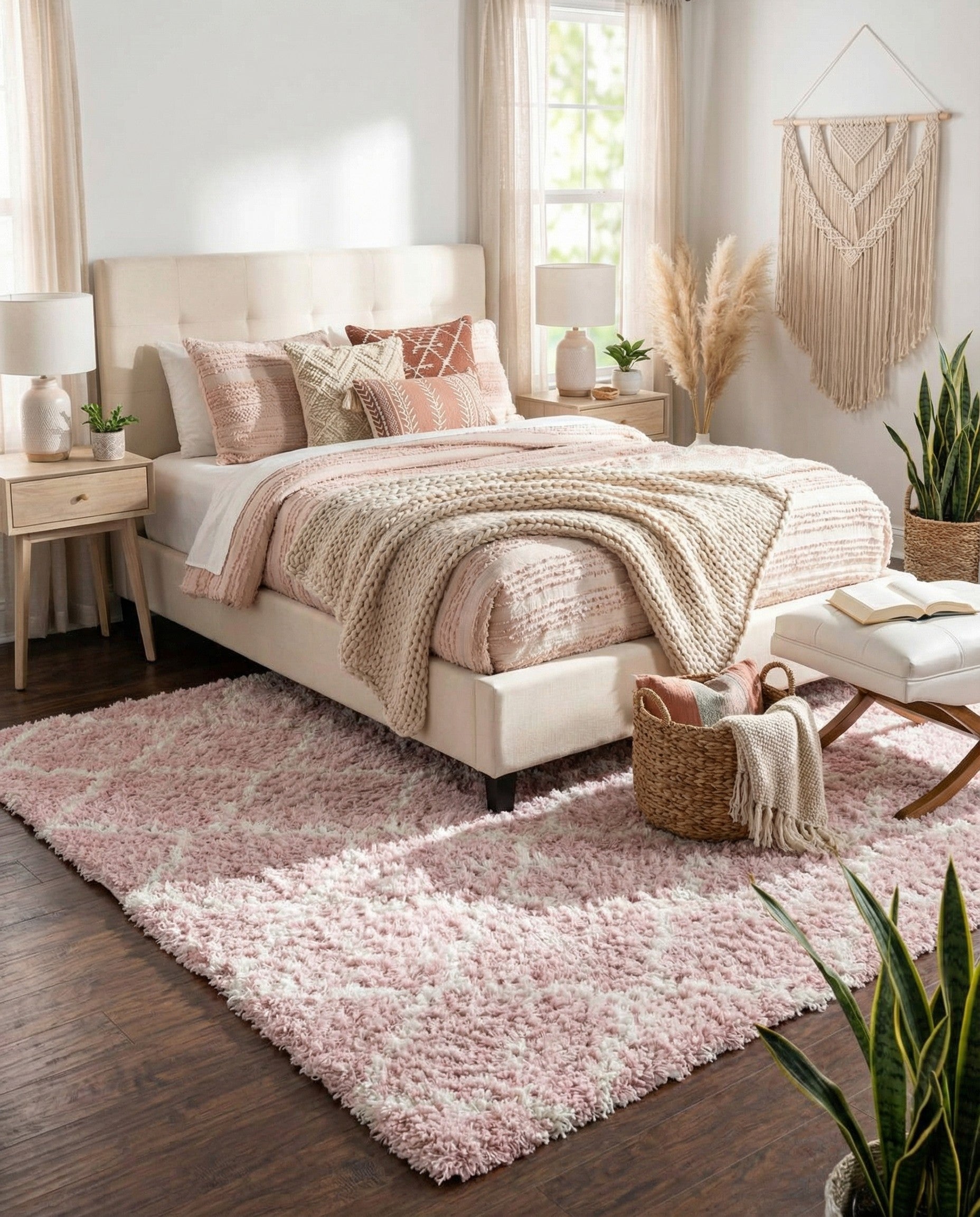  9' x 12' Moroccan Trellis Shag Rug