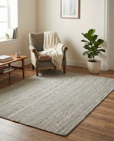  4' 1 x 6' 1  Hand Braided Jute Rug